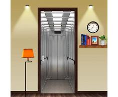 FLFK Ascenseur Autocollant Porte Affiche 3D pour Cuisine Chambre Salle de Bain Auto-adhésif Amovible Murale Décoration 77X200cm