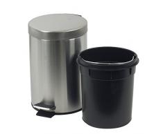 Kela 18172 poubelle de salle de bain à pédale, 3 litres, acier inoxydable mat, Torre