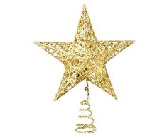 Sapin de Noel Etoile Decoration de Noel pour Sapin Doré, 20cm