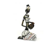 GEM DECO Statuette Femme Africaine Assise Hauteur 36 cm