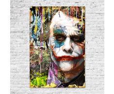 Zabarella Tableau Joker Vintage Toile imprimée sur châssis Pop Art Décoration Murale Salon Chambre (60cm x 90cm) (23inch x 35inch)