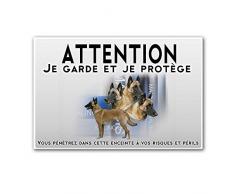 Pets-easy Plaque Attention au Chien Berger Belge Malinois