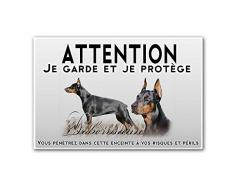 Pets-easy Plaque Attention au Chien Femelles Dobermann
