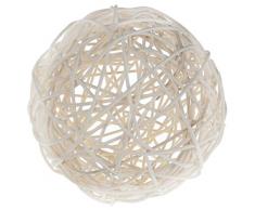 SANTEX 5548-1, Grande boule rotin blanche 15 cm