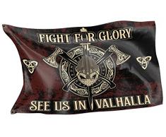 Drapeau design Rahmenlos - Pour fan de vikings« See US in Valhalla »