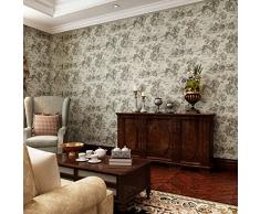 Tableaux de style américain de haute qualité du papier ordinaire Papier peint mur chambre salon de l'environnement paysage panoramique non-tissé papier peint à rayures, vert rétro