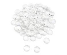 Galets décoratifs en verre, pierres rondes, pierres, pierres précieuses (couleurs variées disponibles) par ARSUK® 17-20 mm 100 galets transparents de 500 g.