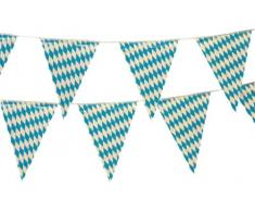 PAPSTAR Banderole 16 Fanions 16x27 cm en film plastique 4 metres « Bleu bavarois »