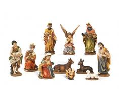 Paben - Santons de 7 cm crèche nativité, 11 sujets en résine