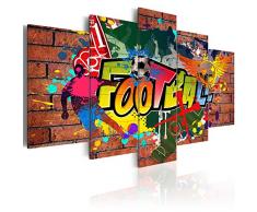 Impression sur toile 100x50 cm - 5 Parties - Image sur toile - Images - Photo - Tableau - motif moderne - Décoration - pret a accrocher - Football 020105-18 100x50 cm B&D XXL