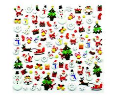 MegaCrea DIY Stickers 3D Caoutchouc Noël 0,5 à 4,5 cm 93 pièces