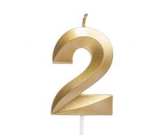 URAQT Bougies Numéro 2, Bougies Danniversaire Numéro, Bougie Numéro Paillettes Dor, Convient Pour Les Anniversaires, Les Anniversaires De Mariage, Les Cérémonies De Remise Des Diplômes