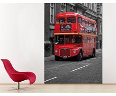 Londres Papier Peint Photo/Poster - Bus Rouge, 2 Parties (250 x 180 cm)
