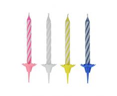 Metaltex 259000 Bougie danniversaire 24 pièces, Plastique, Multicolore, 5 cm