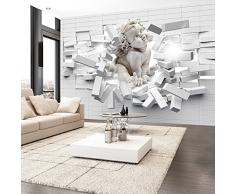 murando – Papier peint intissé – 200x140 cm – Trompe l oeil - Tableaux muraux – Déco – XXL– Ange Brique Texture h-C-0008-a-a