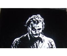 Dark Knight Joker de style Pop Art Peinture huile 101,6 x 71,1 cm. Pièces peint à la main Art de, pas un revêtue, ou Imprimé Toile Poster. Cette pièce est une superbe Version d'un classique de l'art. De et texture Evident