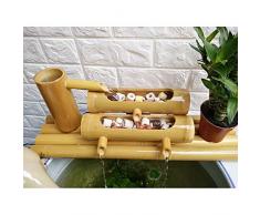 zenggp leau De Jardin en Bambou Se Caractérise par Une Caractéristique De leau Qui Coule à La Main Fontaine Intérieure/Extérieure,60cm