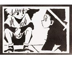 Poster Hunter x Hunter Affiche Killua Zoldyck et Gon Freecss Handmade Graffiti Street Art - Artwork
