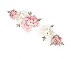 Amersasa ☪ Pivoine Rose Fleurs Sticker Mural Art Nursery Stickers Enfants Chambre Home Decor Cadeau