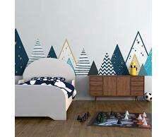 Stickers muraux enfants - Decoration chambre bébé - Stickers muraux enfant - Sticker mural scandinave - Autocollant mural géant montagnes scandinaves Tipika - H45 x L180 cm …