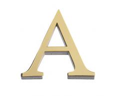 Dinglong Acrylique,26 lettres DIY 3D miroir acrylique mur autocollant Stickers Home Decor murale Alphabet anglais art mural (A)