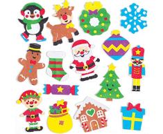 Baker Ross Autocollants de Noël en Mousse (Paquet de 120) - Loisirs créatifs festifs pour Enfants