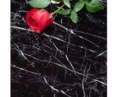 Niviy Papier Adhésif pour Meuble 45 cm × 200cm Noir PVC Self Adhesive Autocollant Meubles Film Cuisine Marbre, Papier Peint Marbre de lenvironnement Matériau