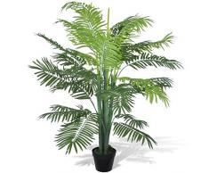 Festnight Palmier Artificiel Plastique avec Pot 130 cm