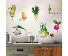 ufengke Stickers Muraux Légumes Cuisine Autocollants Mural Carotte Oignon pour Salle À Manger Cabinet Réfrigérateur Décoration Murale