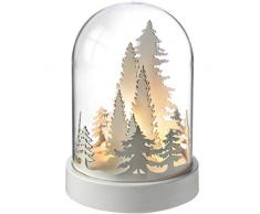 WeRChristmas Arbres Cloche LED chaleureuse Décoration de Noël, Bois, 19 cm – Blanc