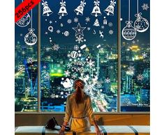 BESTZY Noël Stickers Stickers Noel 256PCS Noël Autocollant Fenetre Décoration DIY Fenêtres Stickers Flocons de Neige Décoratifs Muraux Muraux Fenetre Vitres Noël Autocollants vitrophanie Noel