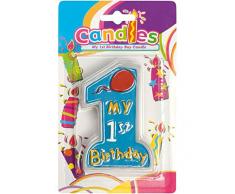 Bougie anniversaire 1 an garçon