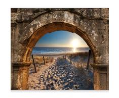 murando Papier peint intissé Plage Mer 200x140 cm Décoration Murale XXL Poster Tableaux Muraux Tapisserie Photo Trompe l'oeil Ornament Fenetre Pierre Perspective c-C-0188-a-a