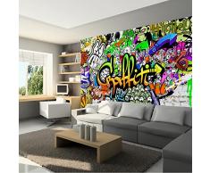 Papier peint intissé 400x280 - 3 couleurs au choix - Top vente - Papier peint - Tableaux muraux déco XXL - Graffiti f-A-0348-a-d