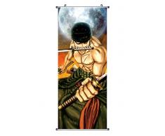 CoolChange Grand Poster en Rouleau /Kakemono de One Piece Fait de Tissu, 100x40cm, Motiv: lorenor Zorro