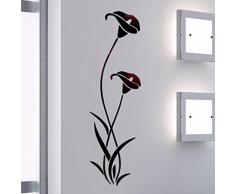 Dinglong 3D Diy Fleur Forme Acrylique Stickers Muraux Moderne Stickers DéCoration MosaïQue Miroir Effet Salon Maison RéFrigéRateur DéCor Papier Peint Autocollant Affiche (Noir)
