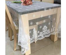 Live with Love Nappe Noël Blanche 160x230cm Nappe de Dentelle Parfait pour La Fête De Mariage Maison Cuisine Intérieur et Extérieur