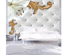 murando – Papier peint intissé – 400x280 cm – Papier peint – Trompe l oeil - Tableaux muraux – Déco – XXL– Fleur Lys Ornament blanc f-C-0112-a-a
