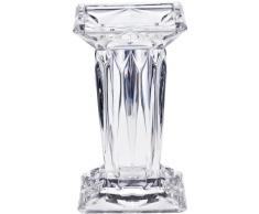 Chandelier, Bougeoir, cristal, Collection "QUAD", 10 x 10 cm, H = 18 cm, transparent, style moderne (GERMAN CRYSTAL powered by CRISTALICA)