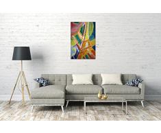 Robert Delaunay - tour Eiffel(1926), 70 x 100 cm (plusieurs dimensions disponibles), Impression sur toile encadrée sur cadre en bois véritable et prêt à accrocher, impression à haute qualité fait-main. Stil: Peinture abstraite, art abstrait, cubisme