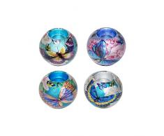 Art Deco - Bougeoir T-Lite Boule x4 Modeles 9 cm - 10202SG