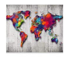 murando Papier peint intissé 350x256 cm Décoration Murale XXL Poster Tableaux Muraux Tapisserie Photo Trompe loeil Carte du Monde Beton k-A-0033-a-b