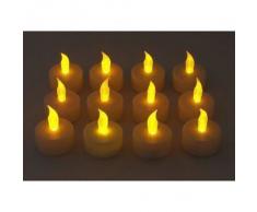 Icecorps Lot de 12 bougies LED à piles avec lumière vacillante Ambre