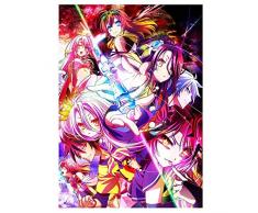 Zhenzhiao Anime No Game No Life Poster Manga Décoration murale 42 x 29 cm