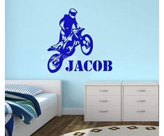 Motocross Moto Enfants Personnalisé Prénom Art Mural Autocollant