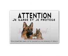 Pets-easy Plaque Attention au Chien Femelle Berger Allemand