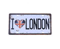 Vosarea Poster en métal Plaque détain Vintage pour Bar café Pub Plaque en métal Plaque à Mur décoration dart (Les ❤ Londres)