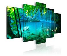 murando Impression sur Toile intissee 200x100 cm Tableau Tableaux Decoration Murale Photo Image Artistique Photographie Graphique 5 Parties Mer Cascade c-A-0002-b-n