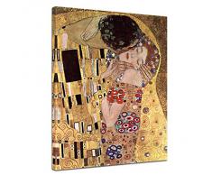 Bilderdepot24 toile imprimée Deco - tableau toile de Gustav Klimt - Vieux Maître Art Peinture "Le Baiser" 50x60cm - livrée montées sur châssis en bois, tableau sur toile, toile sur l'image, vente directe par le fabricant allemandile,