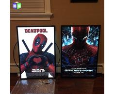 68,6 x 101,6 cm Movie Posters Adertising Cadre en aluminium Noir LED Light Box écran rétroéclairé, Poster publicitaire Cadre